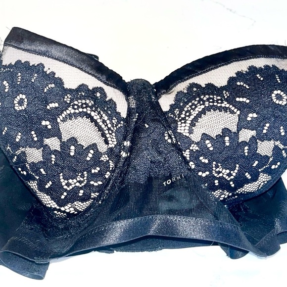 Torrid Curve Black Floral Lace Nude Full Coverage Balconette Bra NWOT - Picture 8 of 14